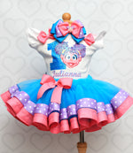 Load image into Gallery viewer, Abby Cadabby tutu set-Abby Cadabby tutu set-Abby Cadabby outfit-Abby Cadabby ribbon trim set

