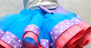 Abby Cadabby tutu set-Abby Cadabby tutu set-Abby Cadabby outfit-Abby Cadabby ribbon trim set