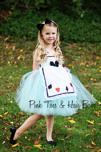 alice dress Satin Halter Maxi The costume is topped off with Alices black headband Alice in Wonderland tutu Dress-Alice