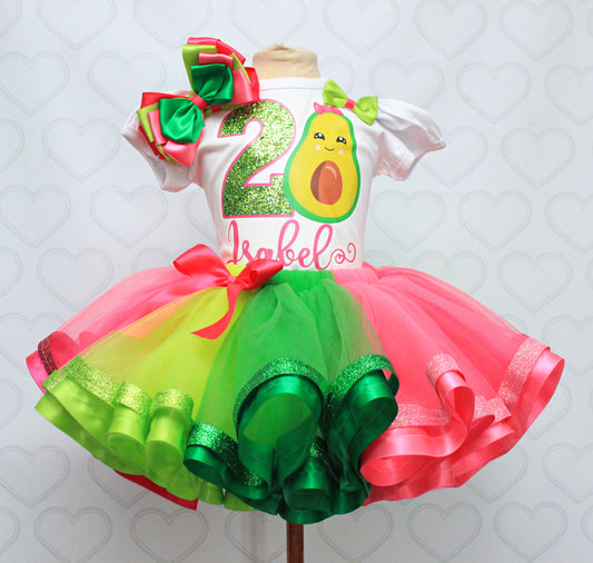 Avocado tutu set- Avocado outfit- Avocado dress- Avocado party-Avocado birthday