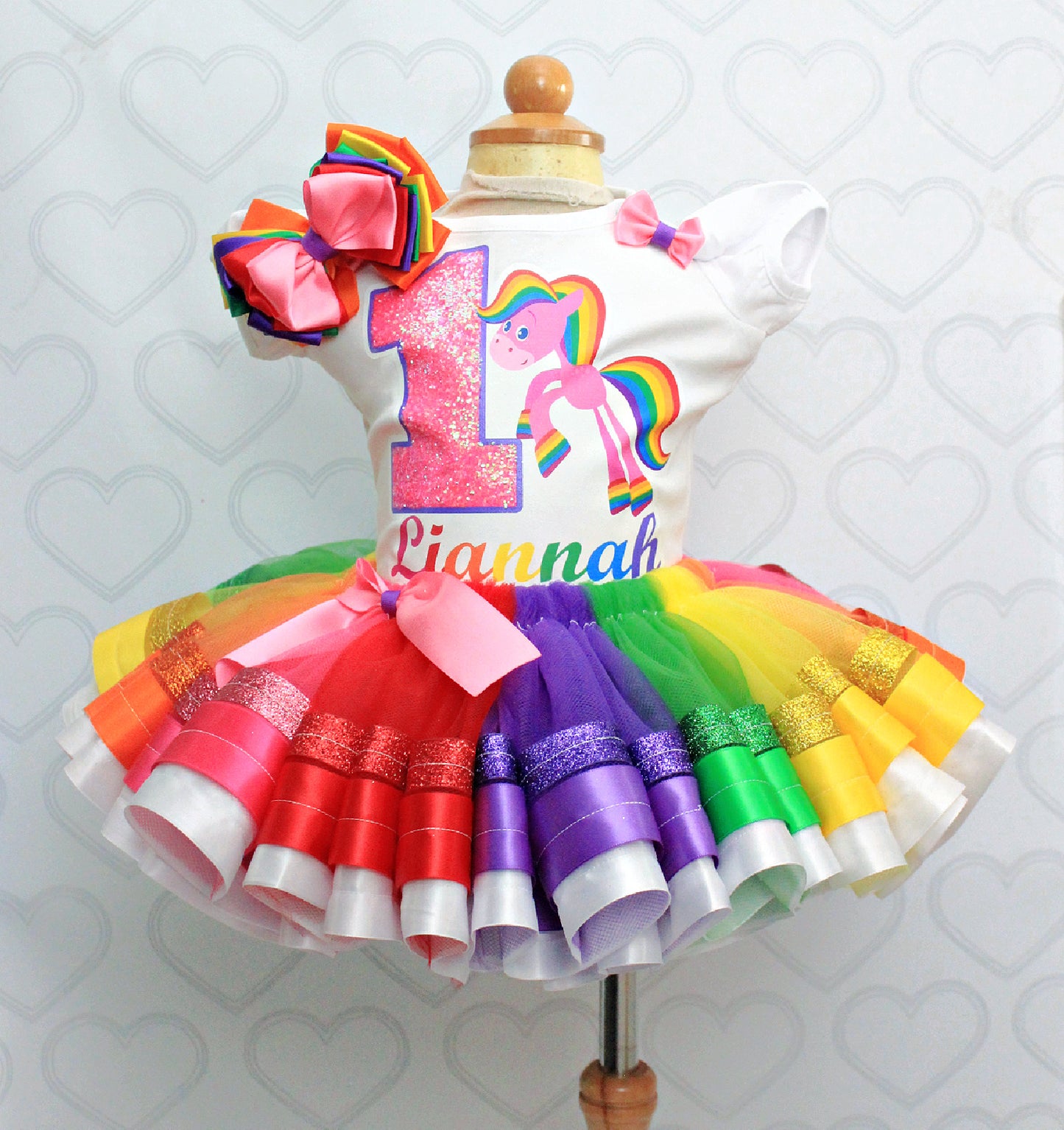 BabyFirst rainbow horse tutu set- BabyFirst outfit-BabyFirst dress-  BabyFirst birthday(deluxe)