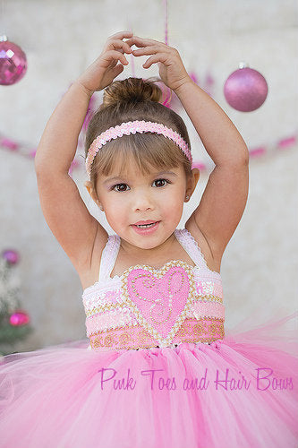 Pink Toes Hair Bows Ballerina Tutu Dress Ballerina Costume 4T