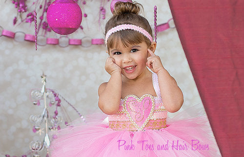 Pink Toes Hair Bows Ballerina Tutu Dress Ballerina Costume 4T