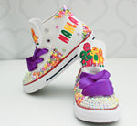 Load image into Gallery viewer, Barney shoes- Barney bling Converse-Girls Barney Shoes- Barney Converse
