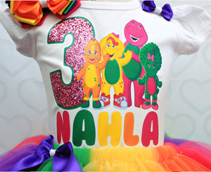 Barney tutu set-Barney outfit-Barney dress(deluxe)