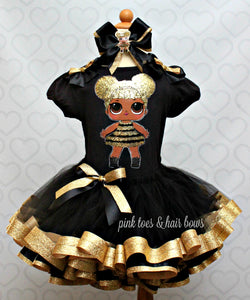Queen bee lol surprise doll tutu set-Queen bee lol surprise outfit-Queen bee lol dress