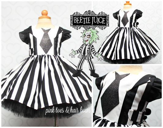 Beetlejuice Dress- Beetlejuice costume- Beetlejuice tutu dress