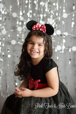 Load image into Gallery viewer, Black Sparkle Minnie Dress-Ready To Ship
