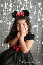Load image into Gallery viewer, Black Sparkle Minnie Dress-Ready To Ship
