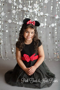 Black Sparkle Minnie Dress-Ready To Ship