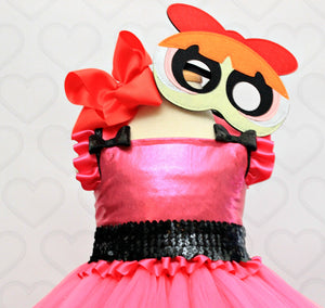 Powerpuff girl costume- powerpuff girl tutu costume- powerpuff costume dress- Powerpuff girl dress-powerpuff girl tutu-Blossom costume-buttercup costume-bubbles costume