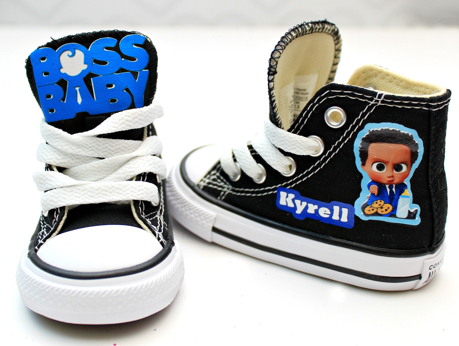 Mere end noget andet Helligdom Hick Boss Baby shoes-Boss Baby Converse-Boys Boss Baby Shoes – Pink Toes & Hair  Bows