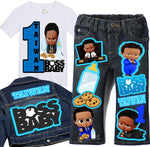 Load image into Gallery viewer, Boss Baby Denim Set-Boys Boss Baby denim set-Boss Baby Birthday outfit-Boss Baby boys outfit
