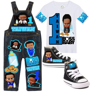 Boss Baby overalls-Boss Baby outfit-Boss Baby birthday shirt-Boss Baby birthday outfit