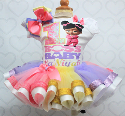 Boss Baby tutu set-Boss Baby outfit-Boss Baby dress-Pastel Boss baby outfit