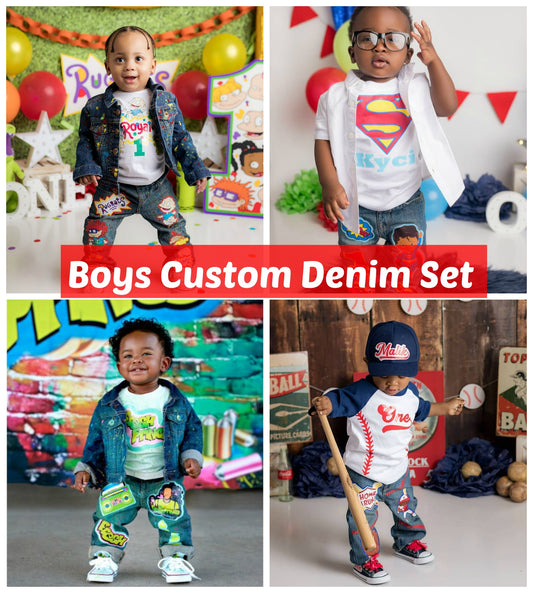 Boys Custom Denim Set