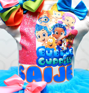 Bubble Guppies tutu set- Bubble guppies outfit-bubble guppies dress-bubble guppies birthday