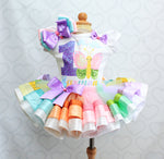 Load image into Gallery viewer, Butterfly tutu set- Butterfly outfit- Butterfly dress-Butterfly birthday(deluxe)
