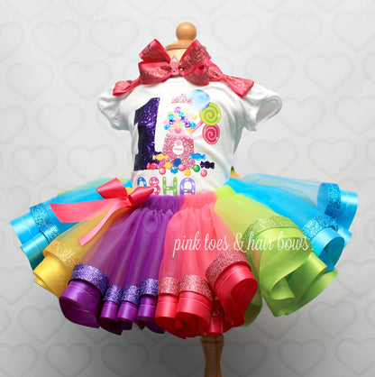 Candy Land tutu set-Candy land outfit-Candy land dress