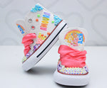 Load image into Gallery viewer, Care Bear shoes- Care Bear bling Converse-Girls Care bear Shoes-Care Bear shoes
