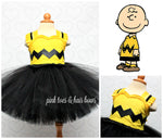 Load image into Gallery viewer, Charlie Brown Dress-Charlie brown costume- Charlie brown tutu- Charlie brown tutu dress
