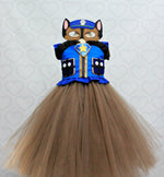 Load image into Gallery viewer, Paw patrol Costume- Chase costume- chase paw patrol tutu dress-paw patrol tutu-Chase dress
