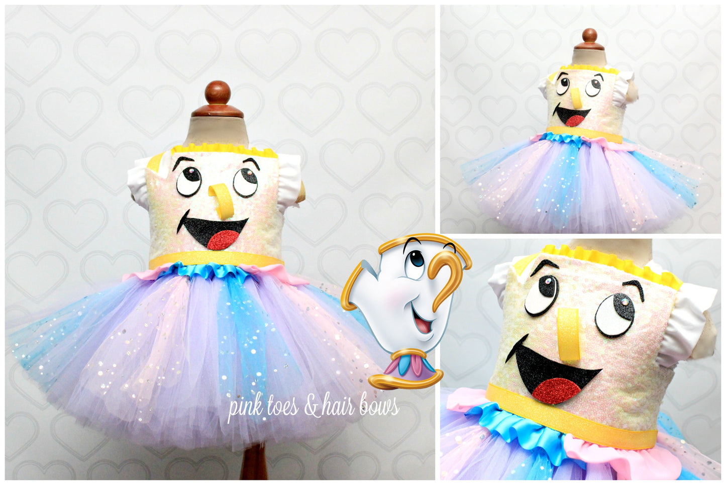 Beauty and the beast Chip tutu Dress-Chip costume-chip tutu dress-Chip dress