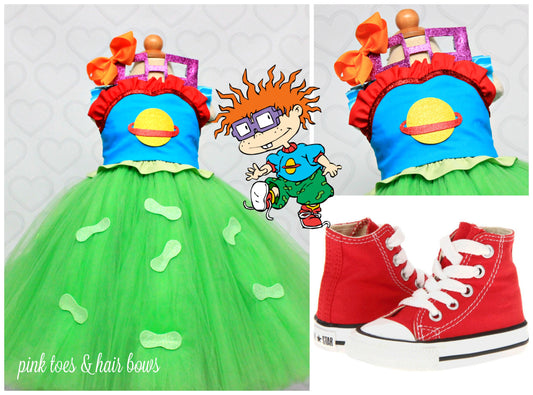 Chuckie Costume- Rugrats costume- Rugrats tutu dress-Chuckie tutu-Chuckie dress