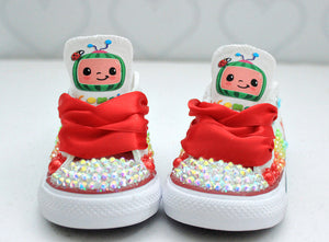 Cocomelon shoes- Cocomelon bling Converse-Girls Cocomelon Shoes-Cocomelon Converse