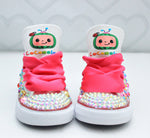 Load image into Gallery viewer, Cocomelon shoes- Cocomelon bling Converse-Girls Cocomelon Shoes-Cocomelon Converse
