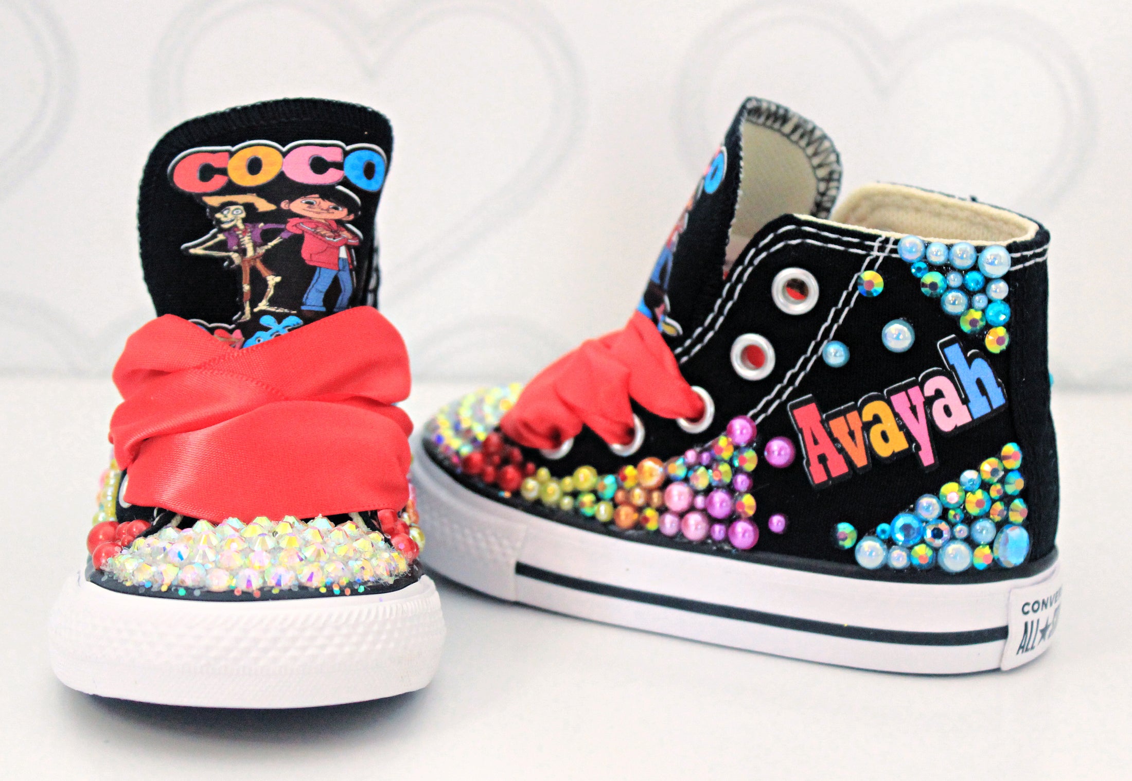 Coco shoes- Coco bling Converse-Girls coco Shoes-Coco Converse – Pink ...