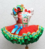 Load image into Gallery viewer, Cocomelon tutu set-Cocomelon outfit-Cocomelon dress
