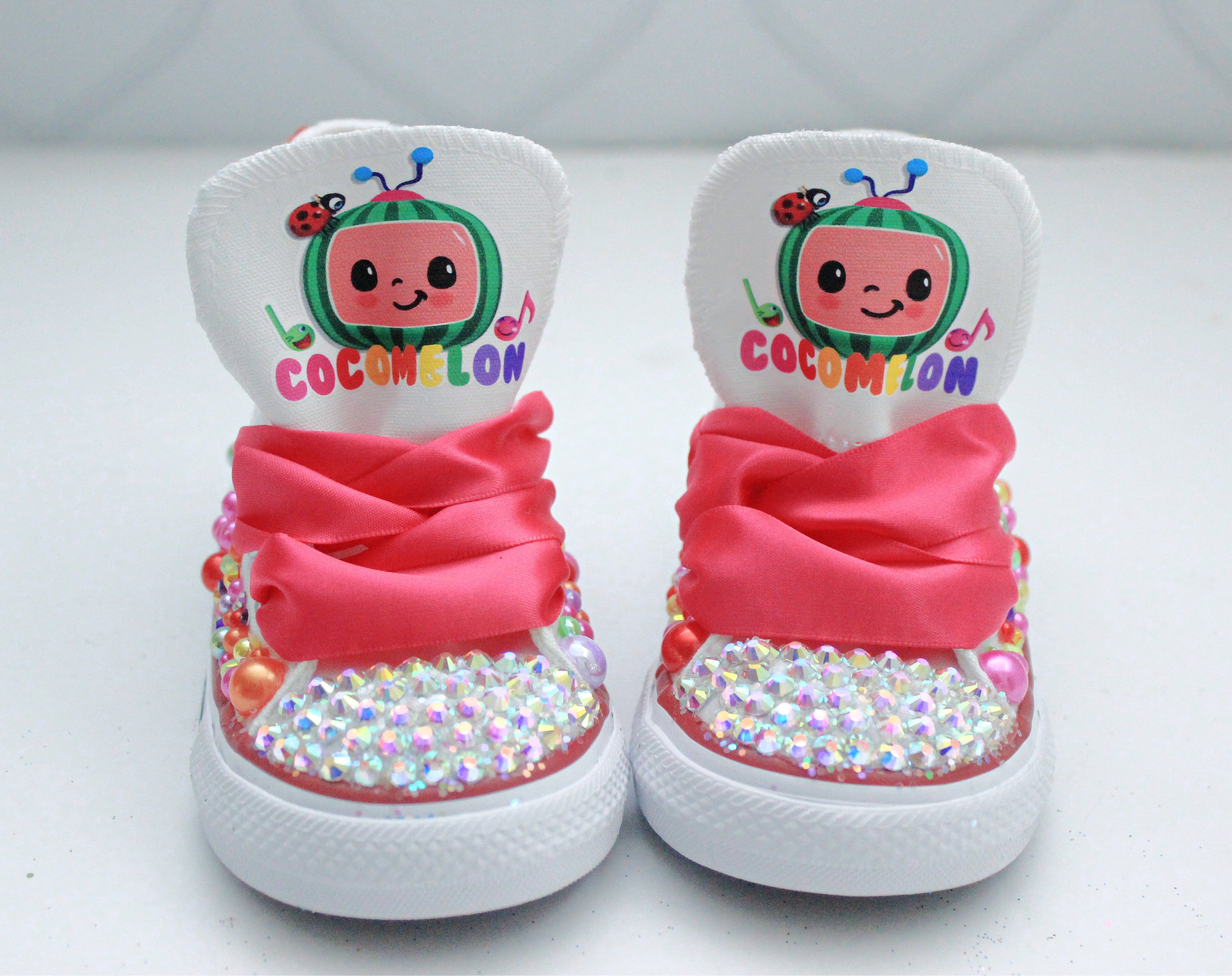 Cocomelon shoes- Cocomelon bling Converse-Girls Cocomelon Shoes-Cocomelon Converse