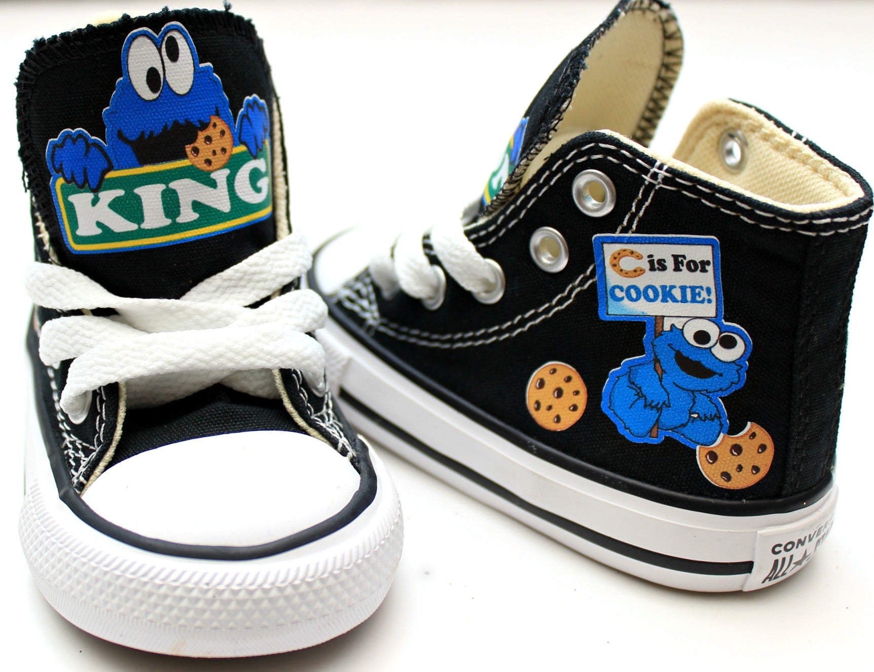 Cookie Monster shoes- Cookie Monster Converse-Boys Cookie Monster Shoes-Black