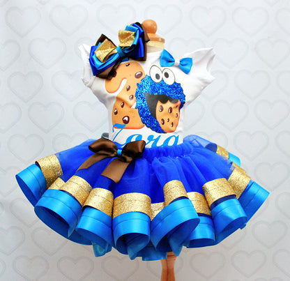 Cookie monster tutu set- Cookie monster birthday outfit -Cookie monste Pink Toes & Hair Bows Cookie monster tutu set- Cookie monster birthday outfit -Cookie monste Pink Toes & Hair Bows
