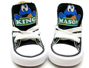 Cookie Monster shoes- Cookie Monster Converse-Boys Cookie Monster Shoes-Black