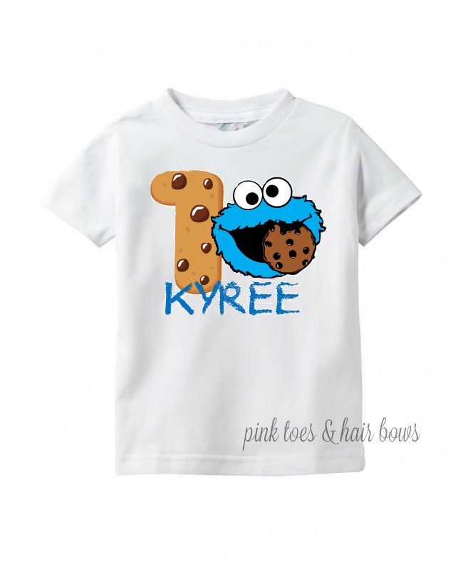 Cookie Monster Shirt – Pink Toes & Hair Bows
