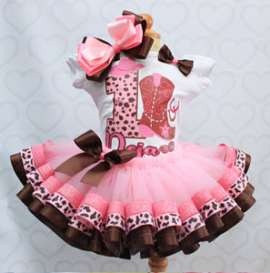Cowgirl tutu set-Cowgirl outfit-Cowgirl birthday outfit- cowgirl birthday
