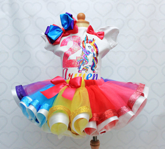 Unicorn tutu set- Unicorn outfit-Unicorn dress- unicorn party-unicorn birthday