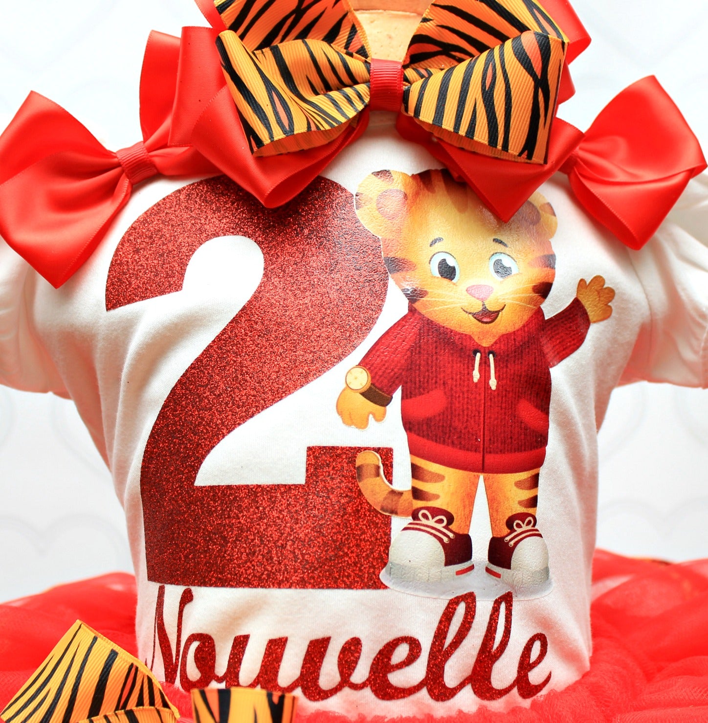 Daniel Tiger tutu set-Daniel Tiger outfit-Daniel Tiger dress – Pink Toes & Hair Bows