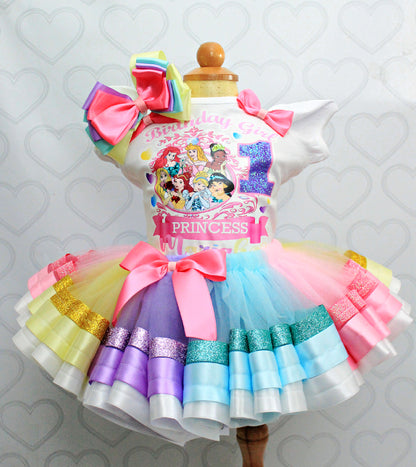 Princess tutu set- Princess outfit-Princess dress-Princess birthday(deluxe)