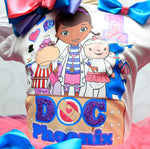 Load image into Gallery viewer, Doc mcstuffins tutu set- Doc mcstuffins outfit-Doc mcstuffins  birthday outfit
