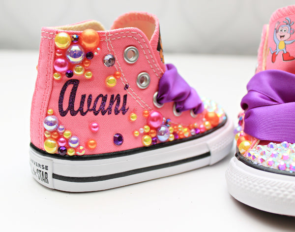 Dora the explorer shoes- Dora the explorer bling Converse-Girls Dora t ...