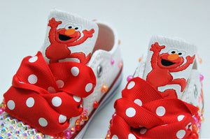 Elmo shoes- Elmo bling Converse-Girls Elmo Shoes-