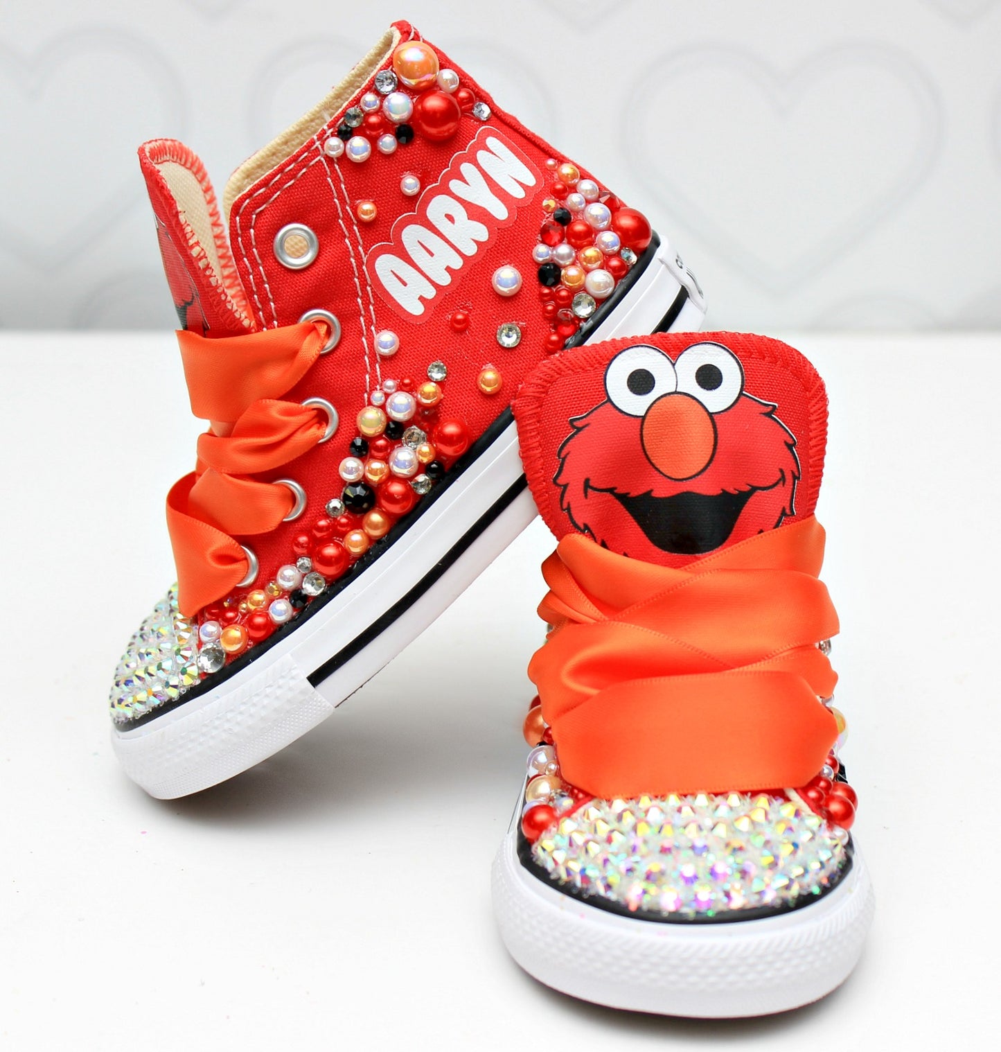 Elmo shoes- Elmo bling Converse-Girls elmo Shoes-sesame street shoes