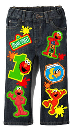 Load image into Gallery viewer, Elmo boys outfit - Elmo Denim Set-Boys Elmo  denim set- Elmo Birthday outfit
