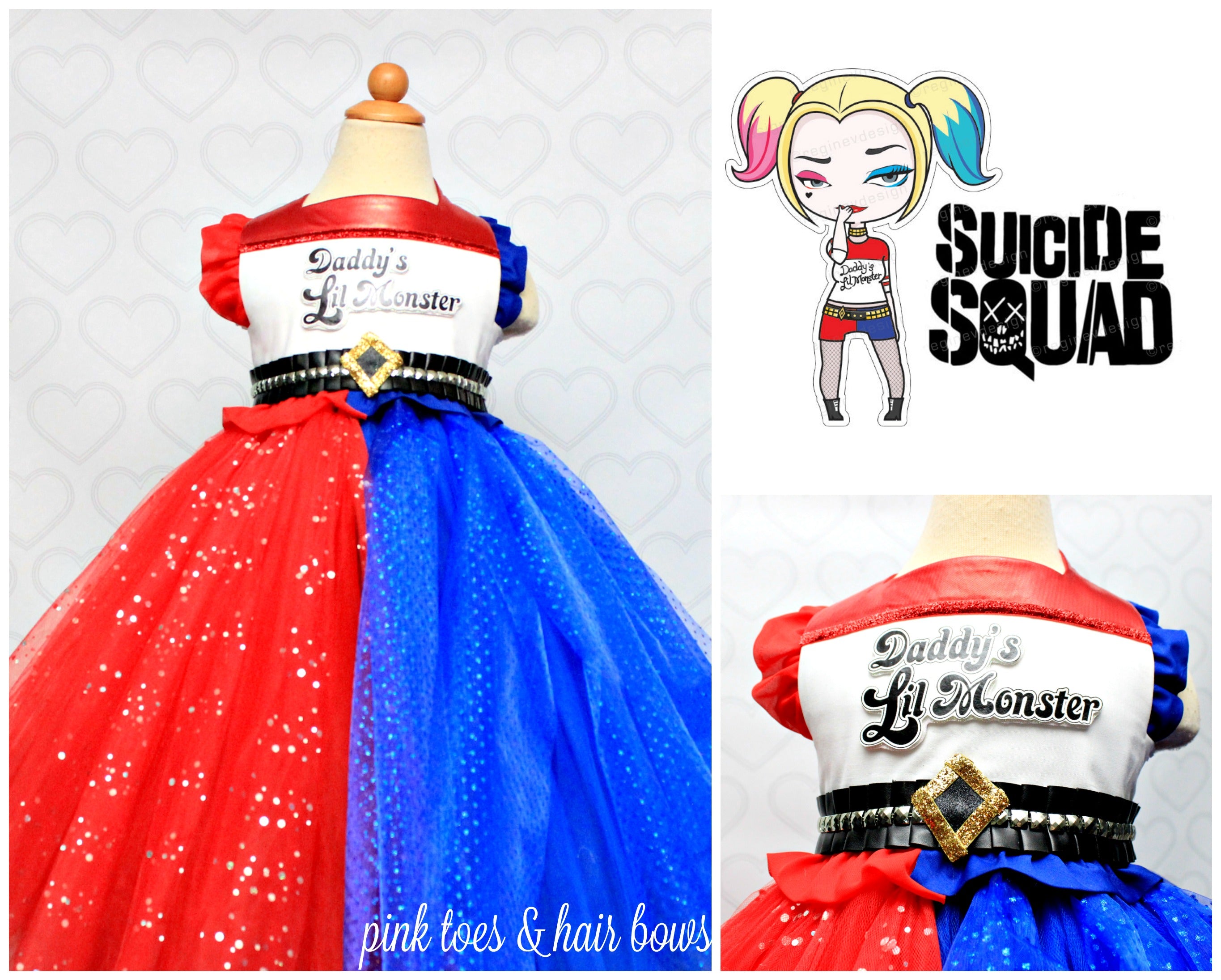 Harley Quinn Dress- Harley Quinn Costume-Harley quinn tutu dress – Pink