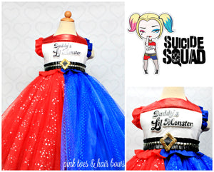 Harley Quinn Dress- Harley Quinn Costume-Harley quinn tutu dress