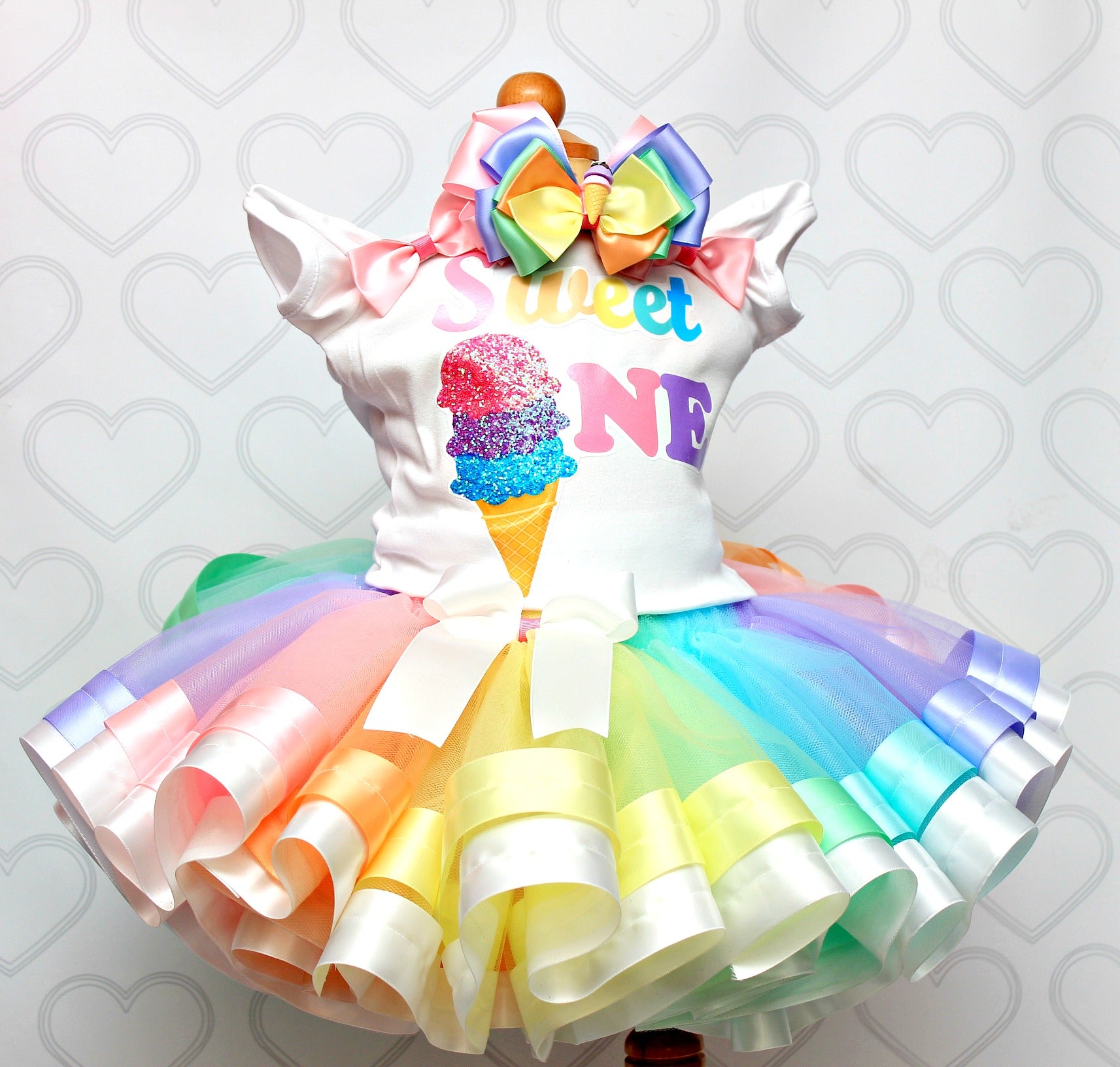 Ice Cream Tutu set- Ice Cream outfit-Ice Cream dress-Ice Cream tutu Pink Toes & Hair Bows Ice Cream Tutu set- Ice Cream outfit-Ice Cream dress-Ice Cream tutu Pink Toes & Hair Bows