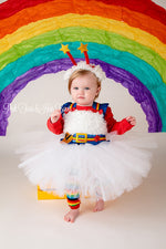 Load image into Gallery viewer, Twink Sprite dress- Rainbow Brite dress- Twink dress- Rainbow Brite costume-Twink sprite costume
